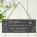 Personalised Memorial Butterflies Appear Slate Hanging Sign Ornament