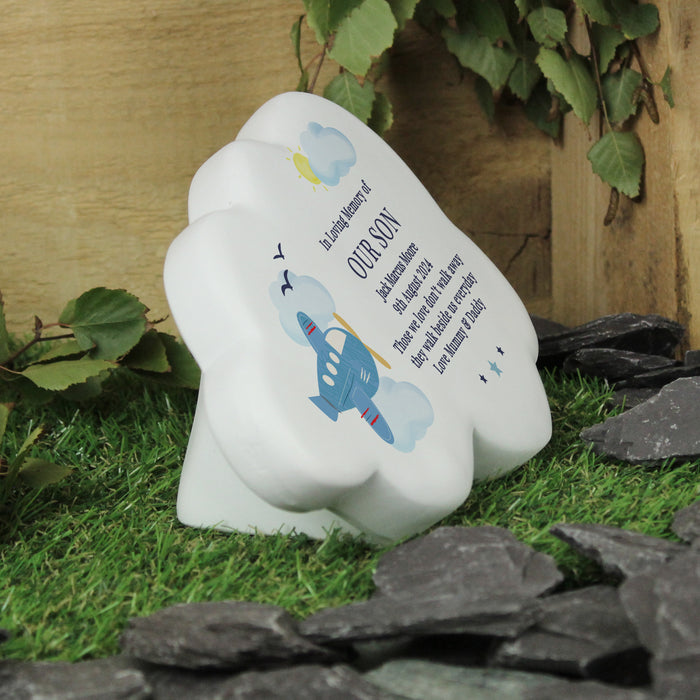 Personalised Plane Resin Cloud Memorial Plaque