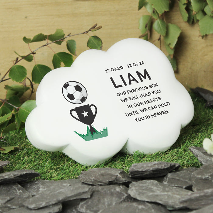 Personalised Football Resin Cloud Memorial Plaque