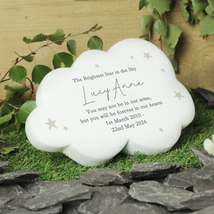 Personalised Stars Resin Cloud Memorial Plaque