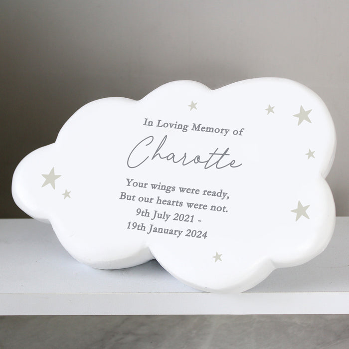 Personalised Stars Resin Cloud Memorial Plaque