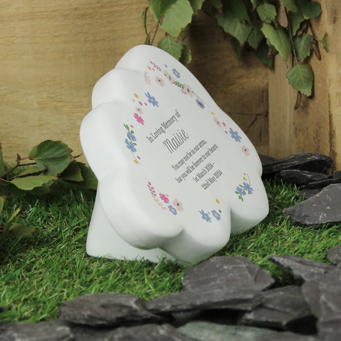 Personalised Floral Resin Cloud Memorial Plaque