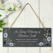 Personalised Memorial Floral Slate Hanging Ornament Sign