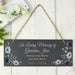 Personalised Memorial Floral Slate Hanging Ornament Sign