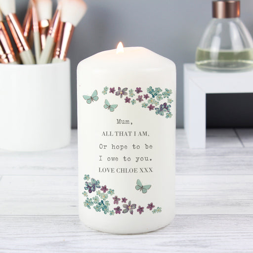 Personalised Forget Me Not Candle