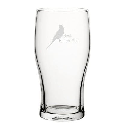 Funny Best Budgie Mum Pint Glass