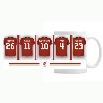 Personalised Liverpool Football Team Dressing Room Mug