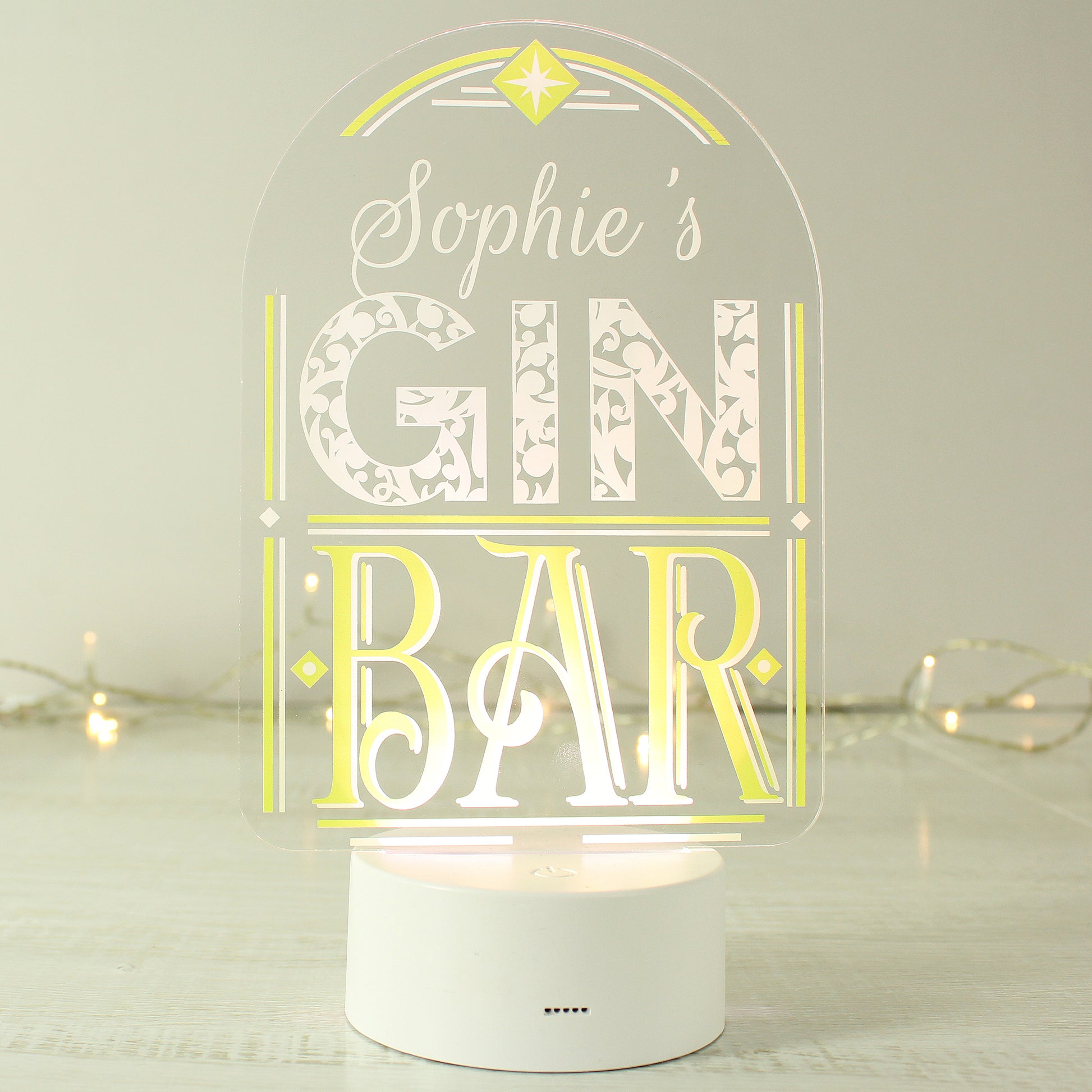 Personalised Gin Bar LED Colour Changing Light Sign