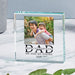 DAD Happy Fathers Day Photo Crystal Glass Ornament