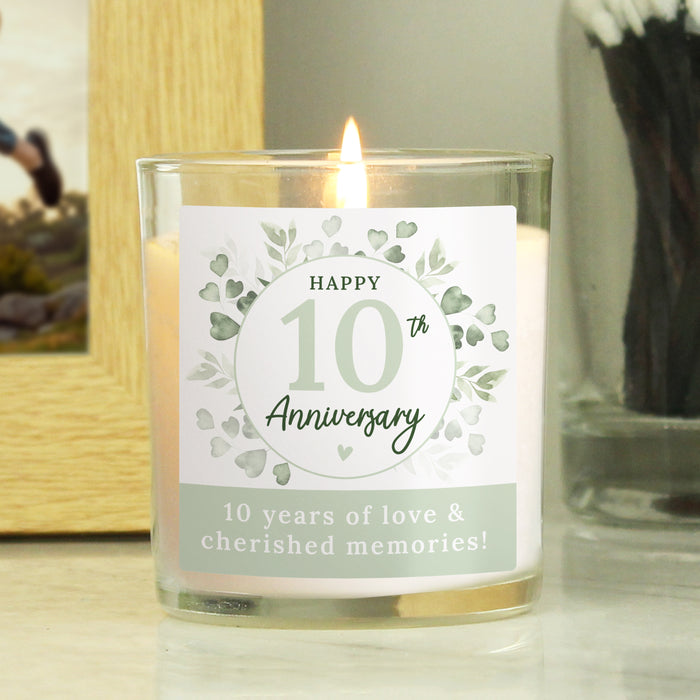 Personalised Botanical Anniversary Candle Jar