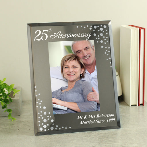 Personalised Anniversary Diamante Glass Photo Frame 6x4