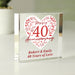 Personalised 40th Ruby Wedding Anniversary Glass Token Gift