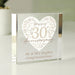 Personalised 30th Pearl Wedding Anniversary Glass Token Gift