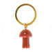 Red Jasper Crystal Mushroom Keyring