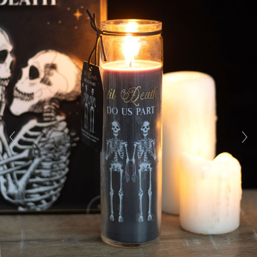 Til Death Do Us Part Skeleton Amber Noir Tube Candle