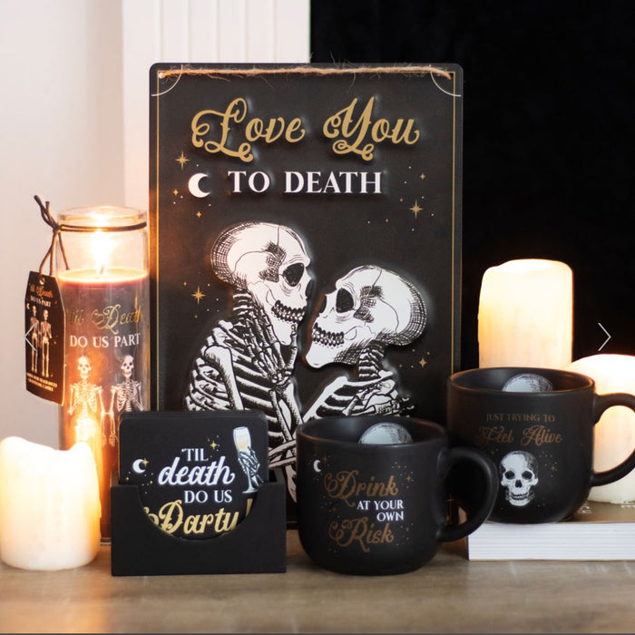 Til Death Do Us Part Skeleton Amber Noir Tube Candle