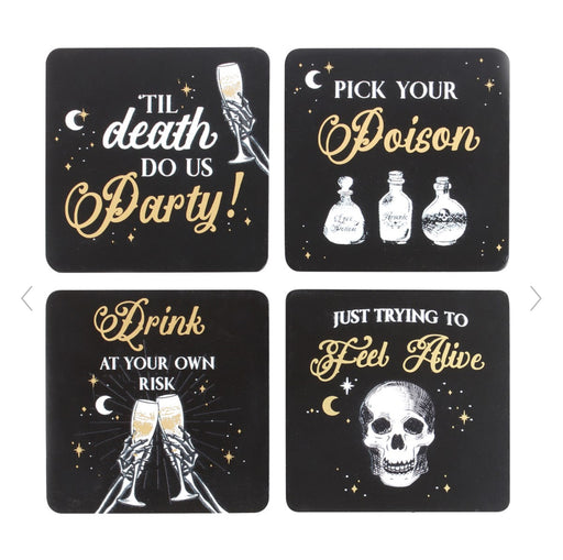 Til Death Do Us Skull Party Coaster Set