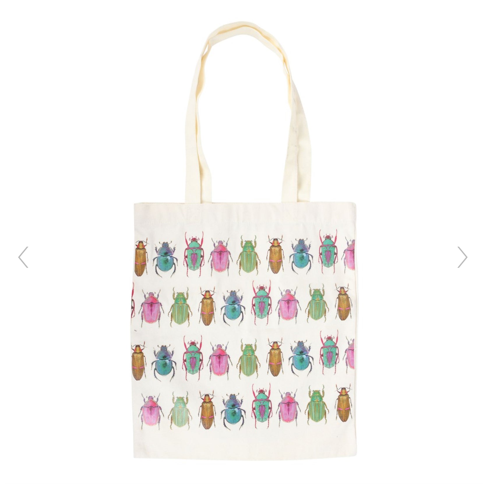 Whimsical Beetle Design Print Polycotton Tote Bag