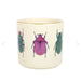 Off White Whimsical Beetle Design Plant Pot