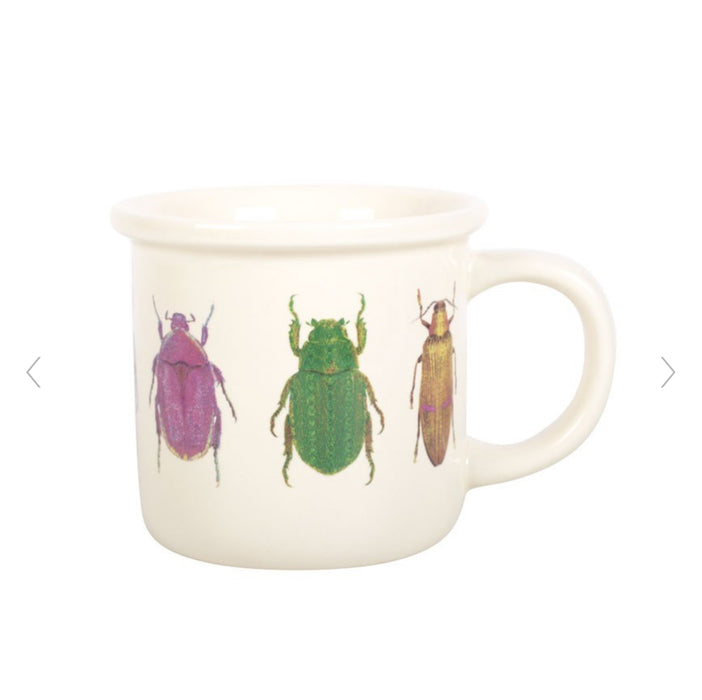 Off White Whimsical Beetle Mug