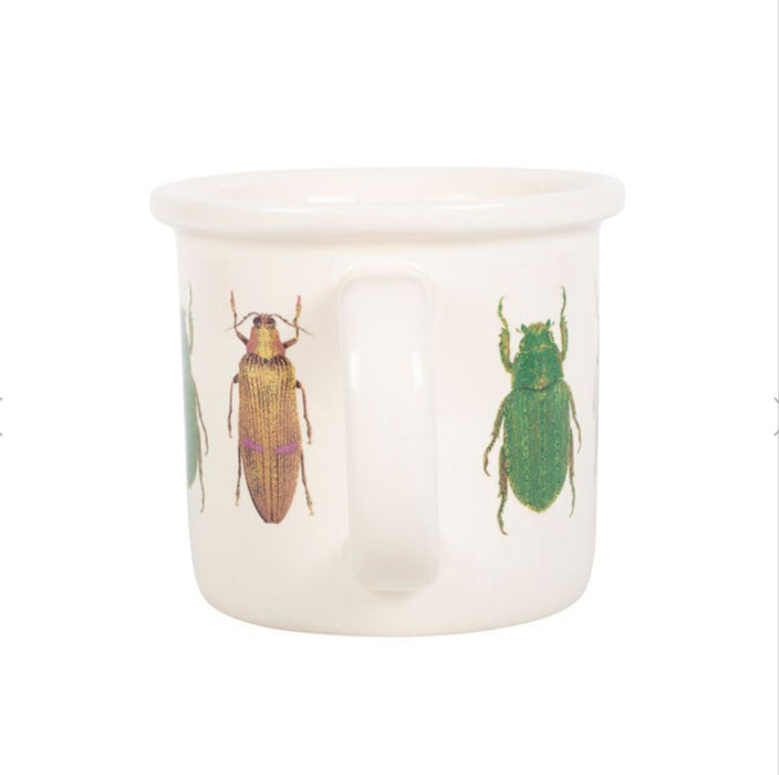 Off White Whimsical Beetle Mug