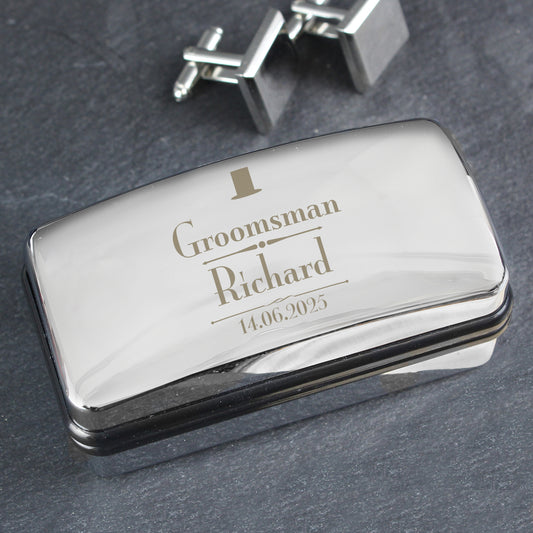 Engraved Groomsman Cufflink Box