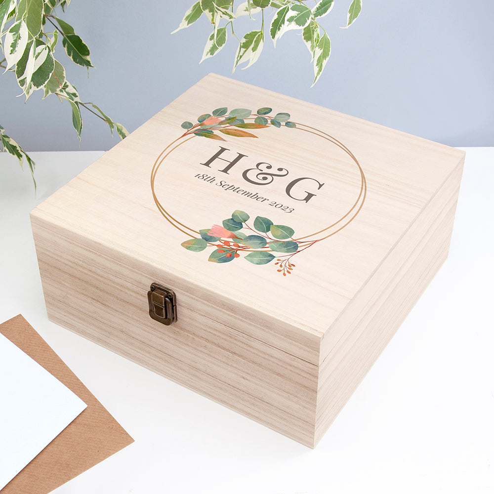 Personalised Wedding Memory Wooden Box