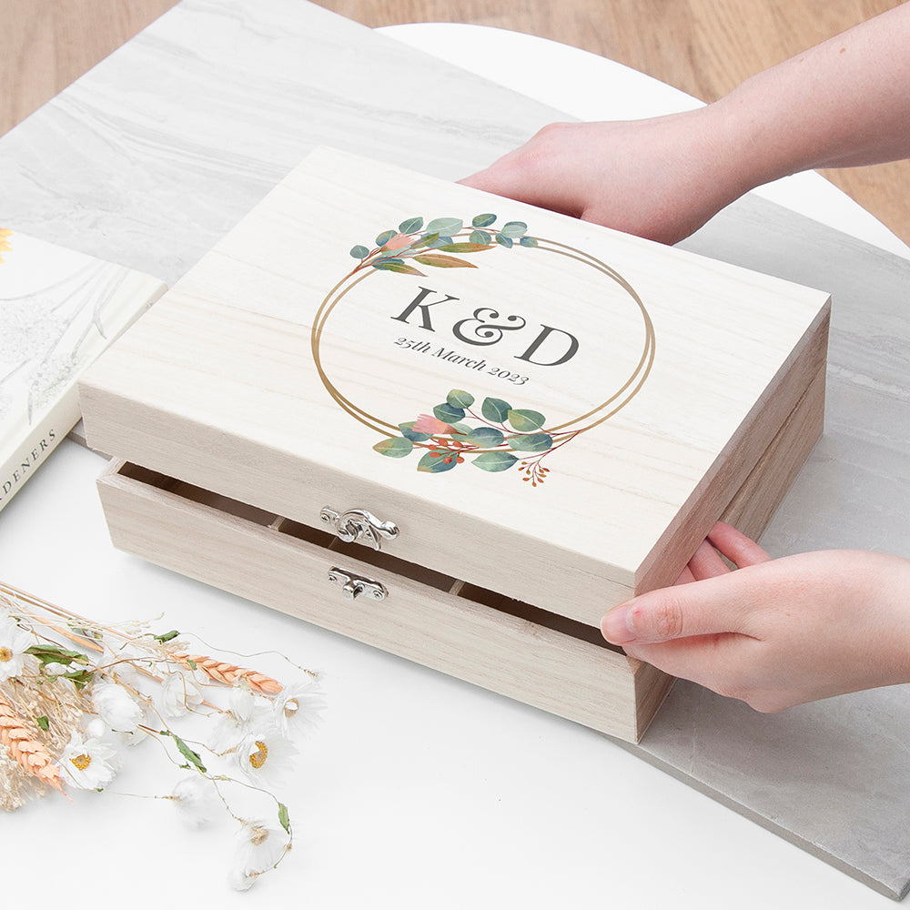 Personalised Wedding Memory Wooden Box