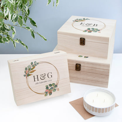 Personalised Wedding Memory Wooden Box