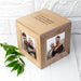 Personalised Oak Photo Frame Cube Keepsake Box