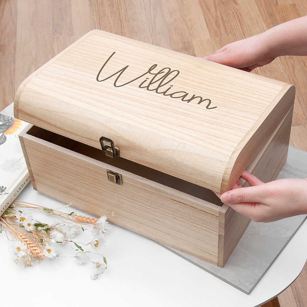 Personalised Kids Engraved Keepsake Chest Box