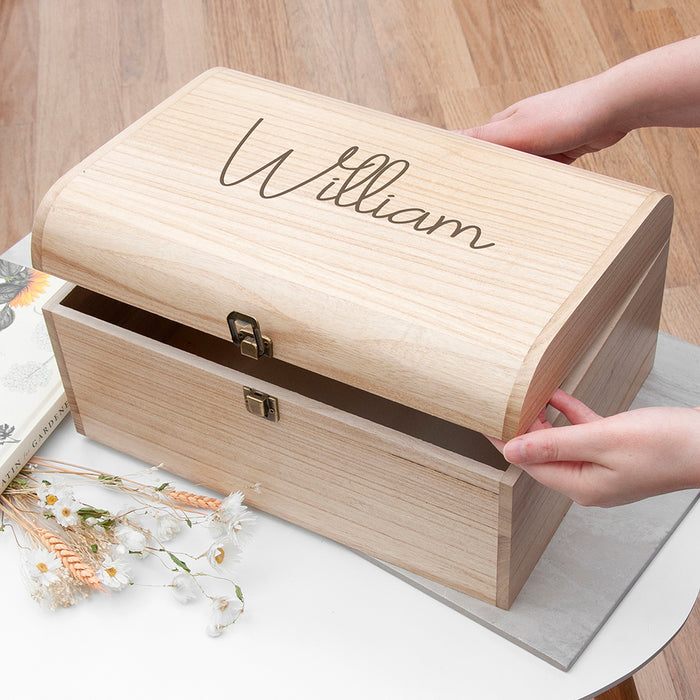 Personalised Kids Engraved Keepsake Chest Box