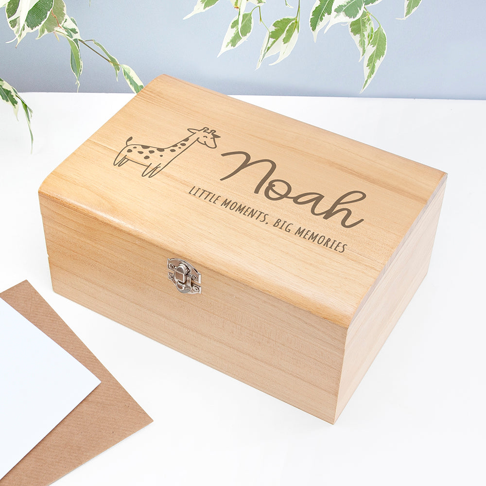 Personalised Baby Giraffe Keepsake Chest Box