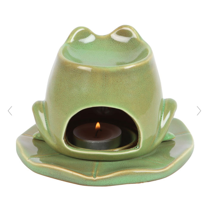 Frog Shaped Oil Wax Melt Burner on Lily Pad