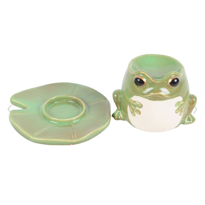 Frog Shaped Oil Wax Melt Burner on Lily Pad