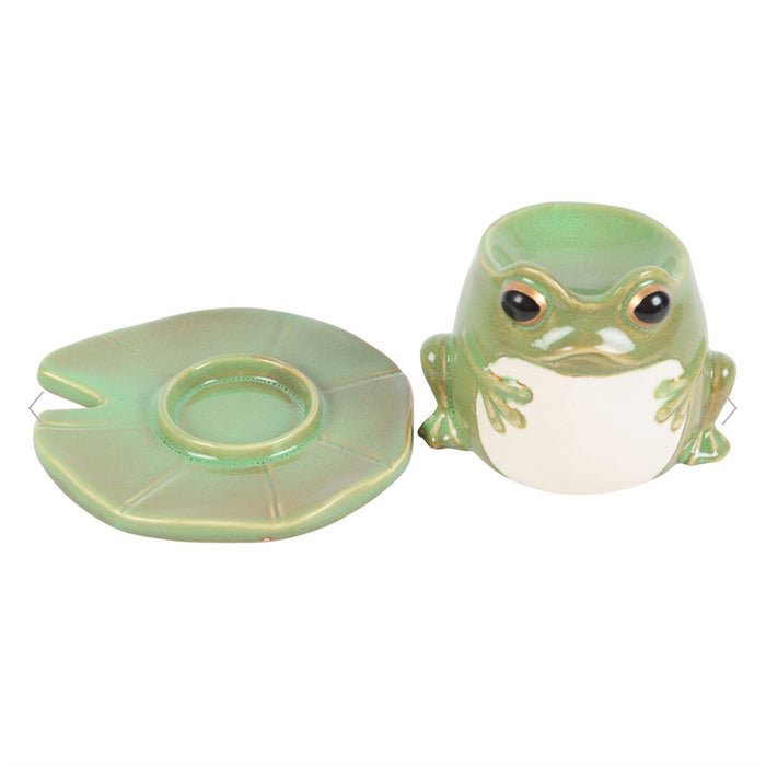 Frog Shaped Oil Wax Melt Burner on Lily Pad