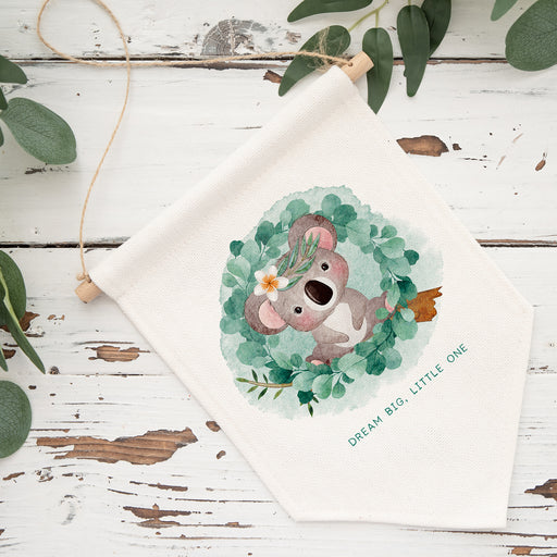 Koala Blush Dream Big Pennant Flag Sign