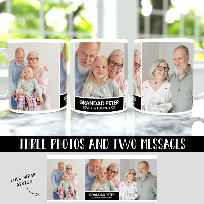 3 Image Photo Upload Collage 11oz Mug - Black