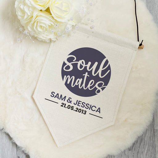 Personalised Soulmates Pennant Flag Sign