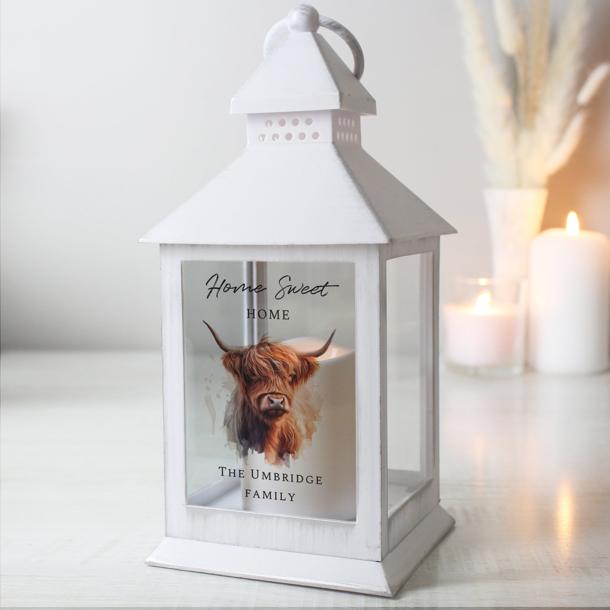 Personalised Highland Cow LED Lantern