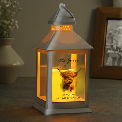 Personalised Highland Cow LED Lantern