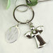 Personalied Silver Plated Angel Keyring