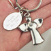 Personalied Silver Plated Angel Keyring