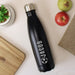 Personalised Football Design Insulated Water Bottle - Black