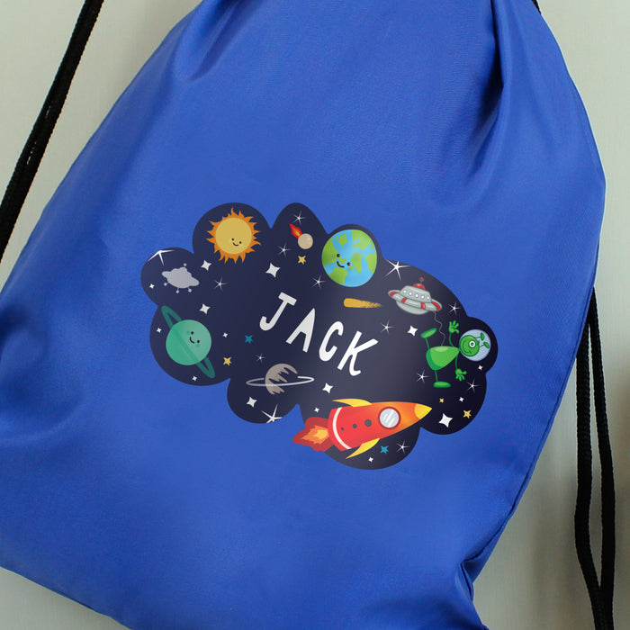 Personalised Space Design Swim & Kit Bag - Blue