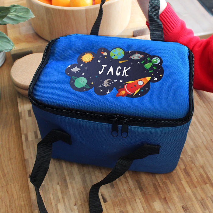 Personalised Space Design Lunch Bag - Blue