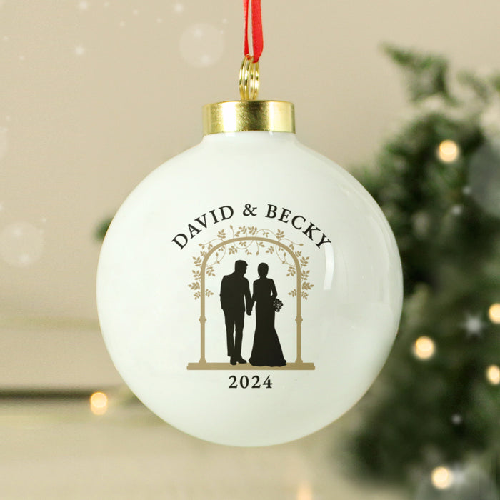 Personalised Mr & Mrs Christmas Bauble