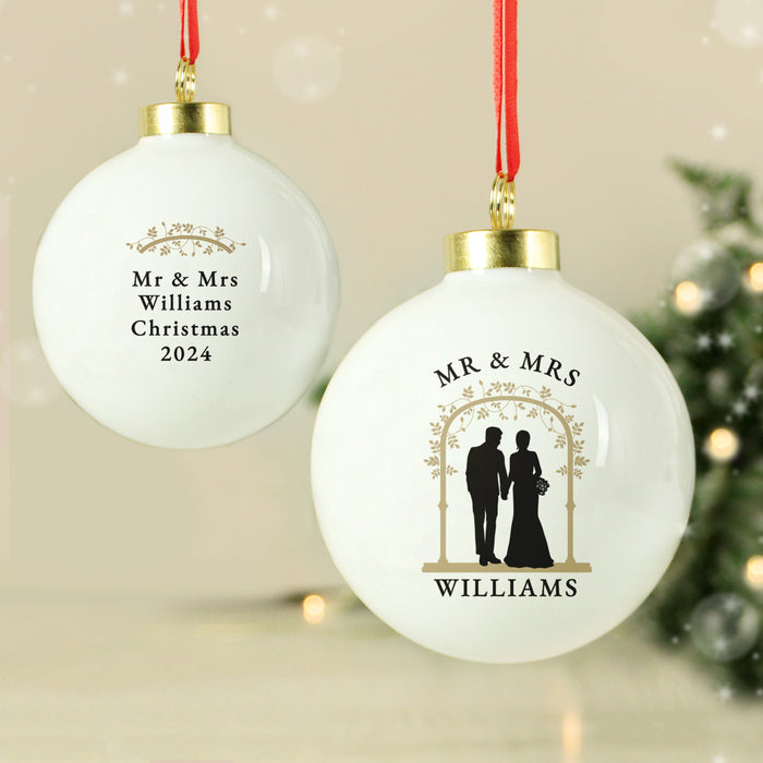 Personalised Mr & Mrs Christmas Bauble