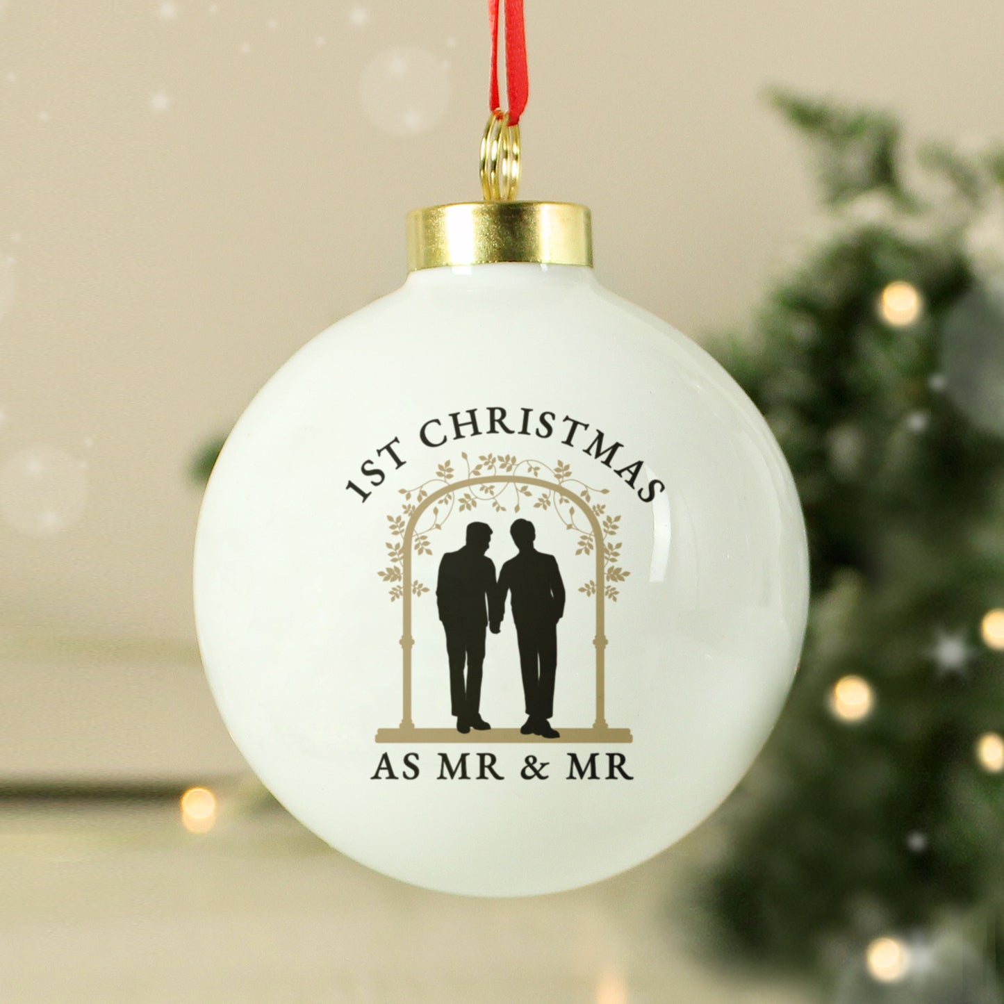 Personalised Mr & Mr Christmas Bauble