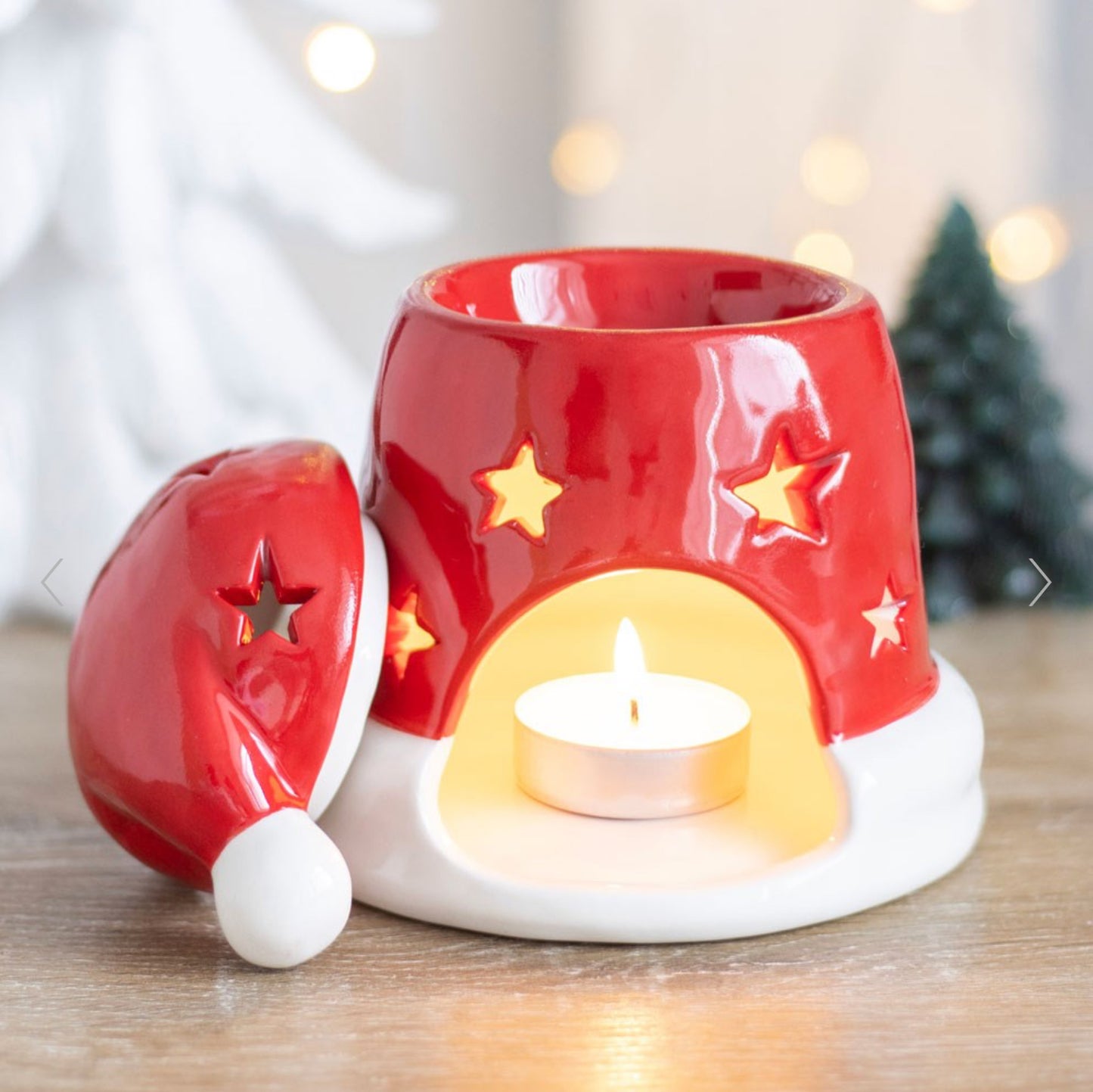 Santa Hat Shaped Christmas Oil Wax Melt Burner